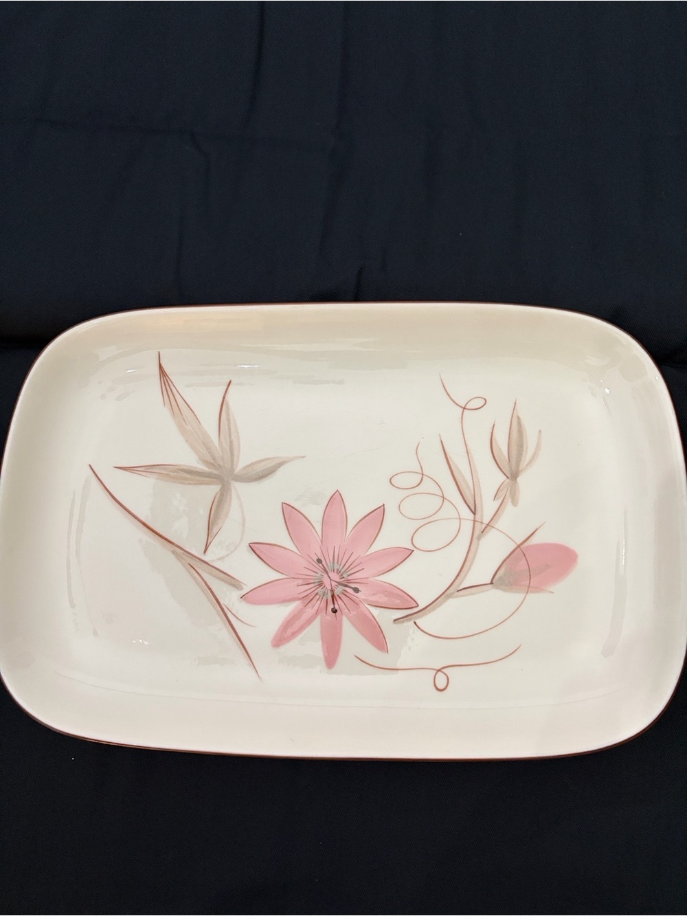 Winfield China Vintage Pink Passion Flower Serving Platter 12”